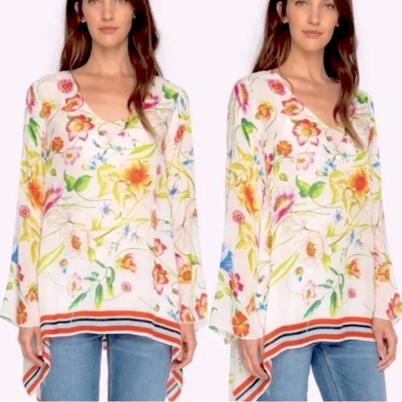 Johnny Was Fiska Floral Kimono Lightweight Oversized Tunic Type Blouse Medium - Picture 5 of 9